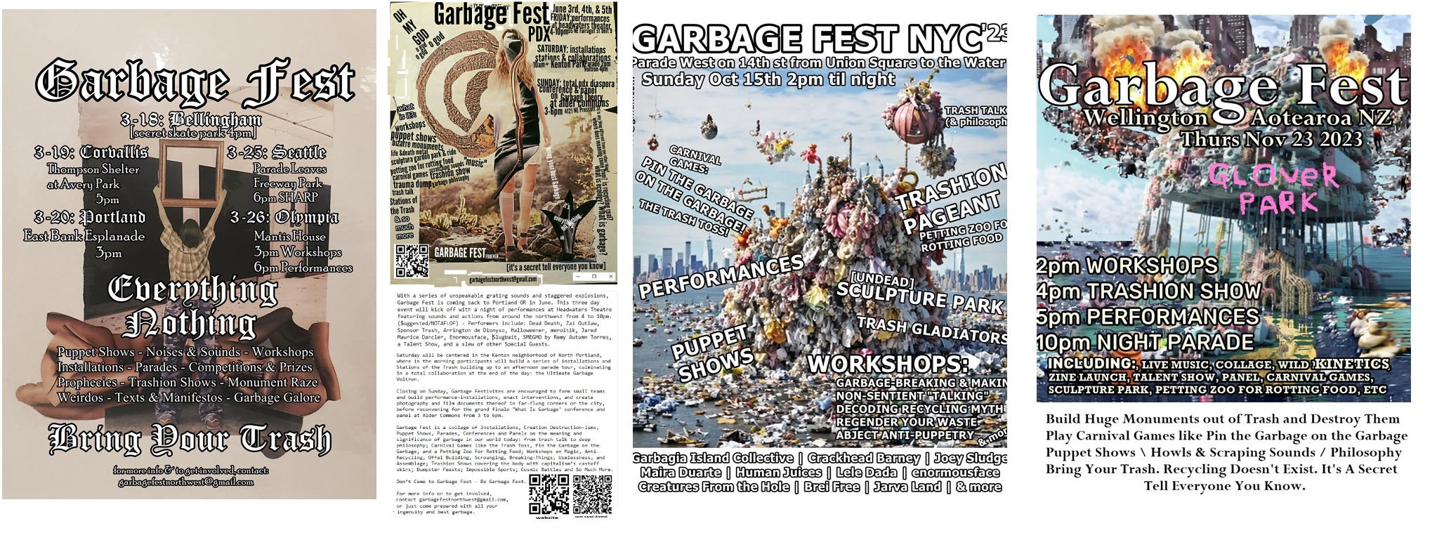 posters for garbage fest from around the world